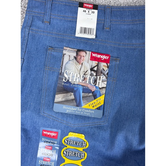 Wrangler Hero Stretch Real Comfortable Jeans Mens 46x30 Regular Fit Blue - Picture 3 of 14